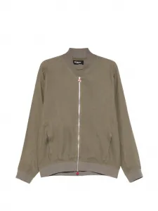 Бомбер на молнии с длинными рукавами Kiton, зеленый