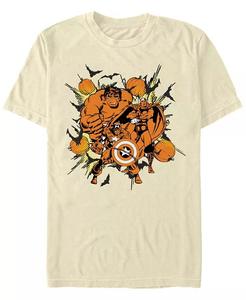 Мужская футболка с коротким рукавом Marvel Classic Comics Hulk Thor Captain America Halloween Fifth Sun, коричневый/бежевый