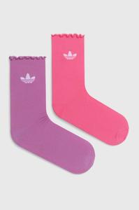 Детские носки Adidas Originals Semi-Sheer Ruffle Crew Socks 2 Pairs, розовый