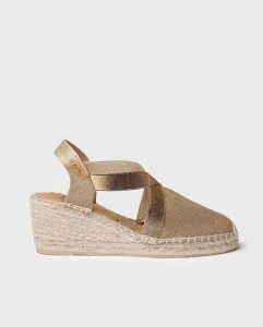 Женские эспадрильи на танкетке из ткани Toni Pons, золото