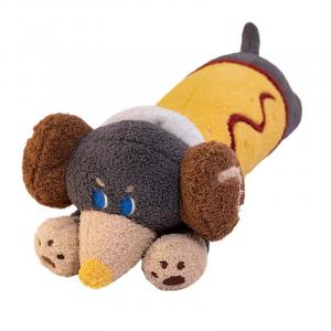 Плюшевая игрушка собака-сосиска высота 90см/110см Tongle, желтый