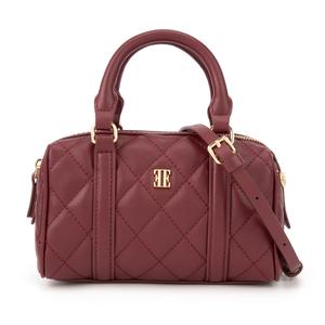 ELLE Сумка женская на одно плечо из кожи коровы Top Grain черная/Ancora Red/Optical White