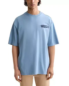 Футболка свободного кроя с рисунком Scotch & Soda, синий