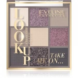 Eveline Look Up Take Me On 9-цветная палитра теней для век розовых и бронзовых холодных тонов, Eveline Cosmetics