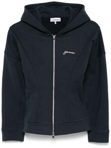 GANNI куртка с вышитым логотипом, синий