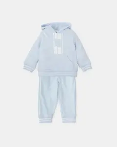 Набор для малыша из хлопка с капюшоном голубого цвета Tutto Piccolo