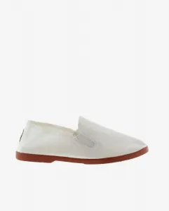 Холщовые эспадрильи унисекс с эластичными боками и подошвой карамельного цвета Victoria, белый