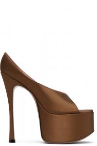 Коричневые босоножки Anok Plateau на каблуке Amina Muaddi