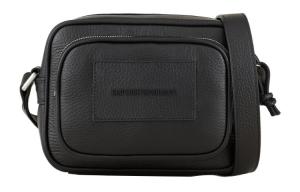 Emporio Armani Сумка для фотоаппарата из мятой кожи, наплечная сумка, сумка через плечо, мужская, черная