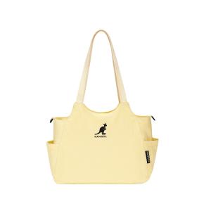 KANGOL Нейлоновая сумка-шоппер среднего размера унисекс светло-серая слоновая кость персиковый розовый черный, Cream Yellow