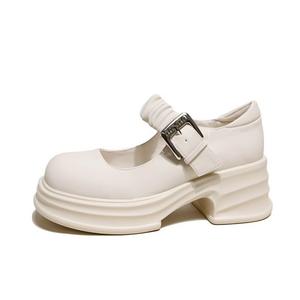 Xingdiman Блок каблук Мэри Джейн туфли женские экрю, цвет Ecru