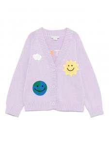 Кардиган с вышитым мотивом Stella McCartney Kids, фиолетовый