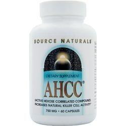 Source Naturals AHCC - активное соединение связанное с гексозой (750 мг) 60 капсул