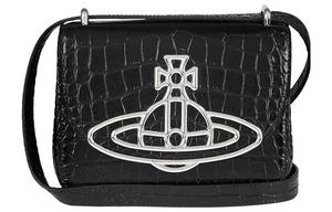 Vivienne Westwood Женская черная кожаная сумка через плечо