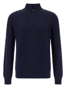 Пуловер вязаный косами Boggi Milano, синий