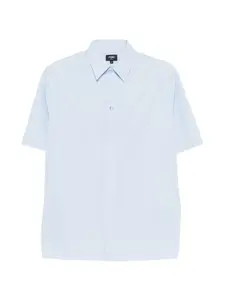 Рубашка с нашитым логотипом Fendi, синий