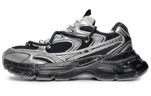 Кроссовки для бега с низким верхом, амортизирующие, износостойкие, дышащие, легкие, с отскоком, унисекс, черные, серебристые Kappa, Black