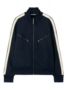 Толстовка на молнии с изогнутым логотипом Palm Angels, синий