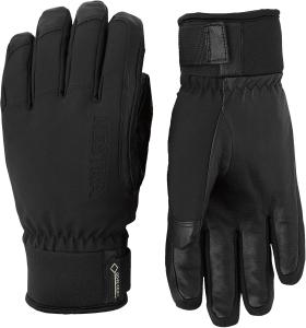 Горнолыжные перчатки Hestra Alpine Short Gore-Tex, водонепроницаемые кожаные перчатки с 5 пальцами для катания на лыжах и сноуборде, Black