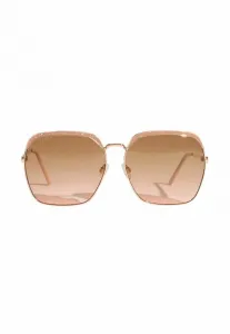 Крупногабаритные солнцезащитные очки в металлической оправе с блестками Lipsy, Gold