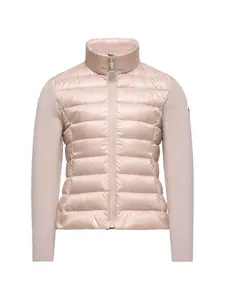 Куртка с высоким воротником на молнии Moncler Enfant, бежевый