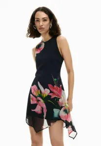 Асимметричное платье-футляр с цветочным принтом Desigual, Black
