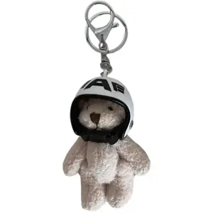 Милый плюшевый кулон в виде медвежонка в шлеме высотой 10 см CHUNTUSHU, белый