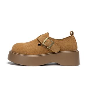 EXULL Q Скользоустойчивые дышащие легкие повседневные туфли на низком ходу с эффектом увеличения роста для женщин коричневые, цвет Brown