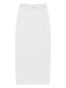 Макси-юбка из комбинированного трикотажа Coperni, серый