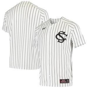 Мужская белая бейсбольная майка Under Armour South Carolina Gamecocks Replica Performance, цвет Scr White