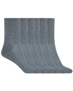 Набор из 6 пар хлопковых носков в рубчик Basix Punto Blanco, серый