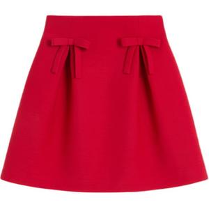 Юбка мини плиссированная с бантом Valentino, красная