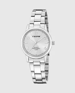K5859/2 Базовые женские часы из серебристой стали Calypso, серебрянный