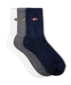 Набор из 3 пар носков FRUIT OF THE LOOM Yuru Richell с вышивкой Select Brands, цвет Other 1