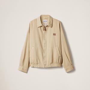 Блузон из светлого денима MIU MIU, бежевые