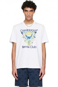 Футболка с коротким рукавом с изображением символики теннисного клуба Casablanca, белый