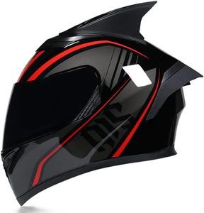 Шлем мотоциклетный Ceglia Full Face, черный / красный