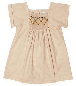 Платье Baby Pais из хлопка и шерсти Bonpoint, Ficelle