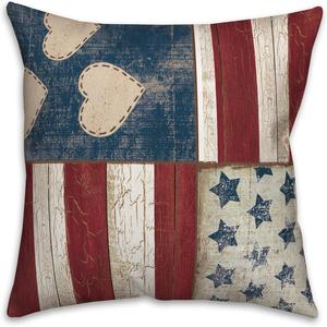 Creative Products Декоративная подушка американский потертый деревянный пушистый мягкий чехол красный Americana Distressed Wood