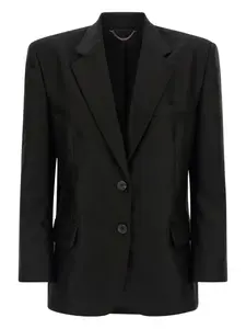 Однобортный блейзер с цветочной аппликацией Magda Butrym, черный