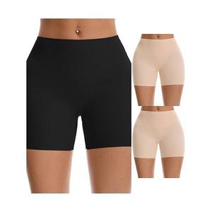 3 пары женских шорт-шортов для коррекции фигуры с высокой талией и бесшовным кроем Inspire Chic, Beige Black