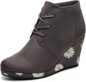 Женские ботильоны FOWT с закрытым носком, на шнуровке, с высоким каблуком и платформой, короткие, из искусственной замши, элегантные ретро, осенне-зимние, для вечеринок и повседневной носки, полный размер 4-15 США, Daisy