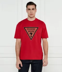 Футболка ЗМЕЯ oversize fit Guess Jeans, красный