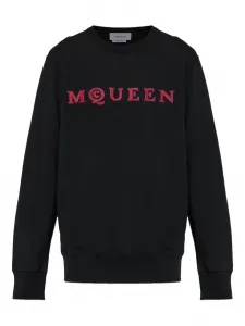 Свитер с вышивкой и длинными рукавами Alexander Mcqueen, черный