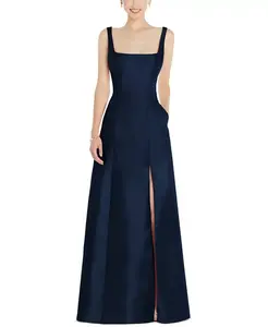 Женское платье принцесса без рукавов с квадратным вырезом и карманами Alfred Sung, синий