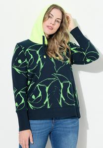 Толстовка с капюшоном LANGARM ALLOVER PRINT LAURASØN, темно-синий