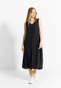 Летнее платье Cecil из крепа, черный