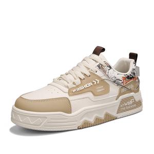 SHOUBA Амортизирующие износостойкие легкие низкие скейтерские кроссовки мужские бежевые, цвет Beige