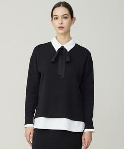 гладкий трикотажный пуловер из хлопка и полиэстера