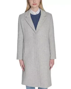 Однобортное пальто с воротником-стойкой Cole Haan, серый